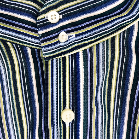 Thomas Dean TD Striped Button Up Shirt Blue XLT - Picture 6 of 8